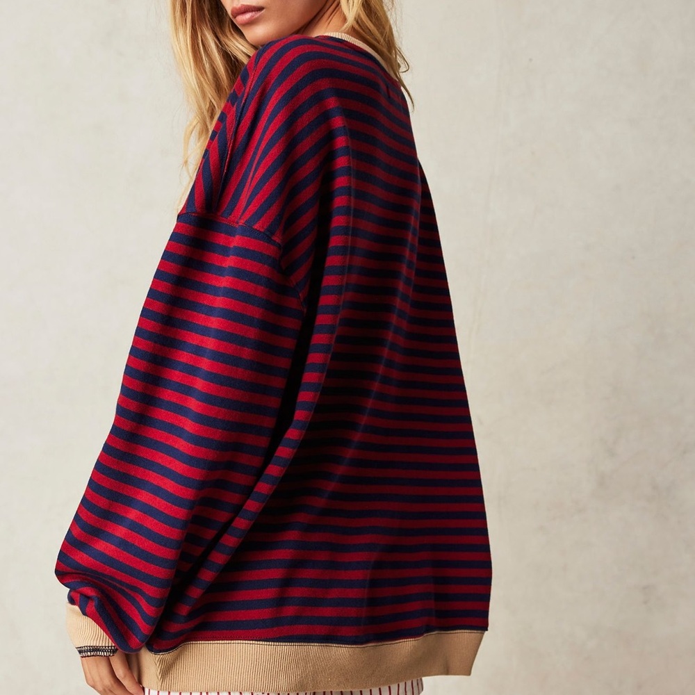 We The Free Classic Striped Oversized Crew